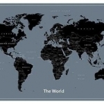 World Modern Map, Laminated: Wall Maps World