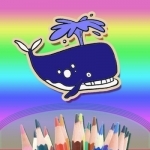 Coloring Book For Children or Kids - Finger Painting - Doodle To Draw Sea Animals