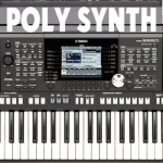 Polyphony synthesizer with a low delay (low latency musical synth) and distortion HD version