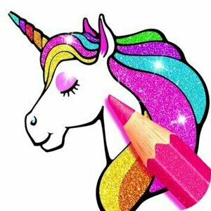 Rainbow Glitter Coloring Book - Unicorn Artist