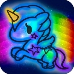 Unicorn Glow - learn how to draw cartoon unicorns